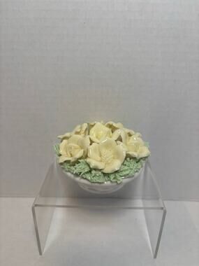 Vintage Norcrest floral ceramic candle holder  Made in Japan.
